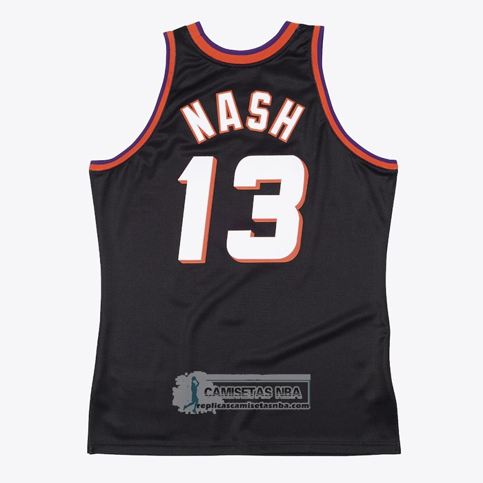 Camiseta Phoenix Suns Steve Nash NO 13 Mitchell & Ness 1996-97 Negro